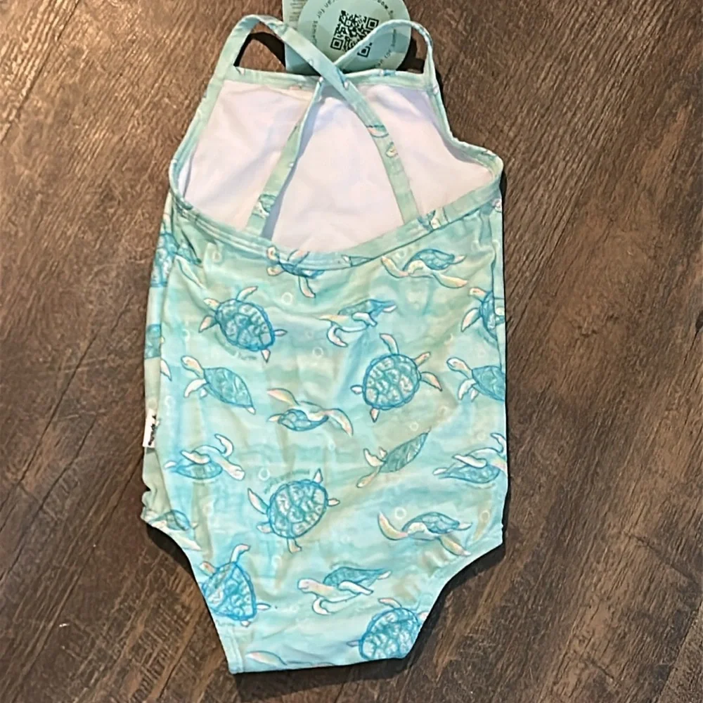 NWT Green Sprouts Baby Girls Lightweight Easy Change Swimsuit 6 mths‎ Turtle